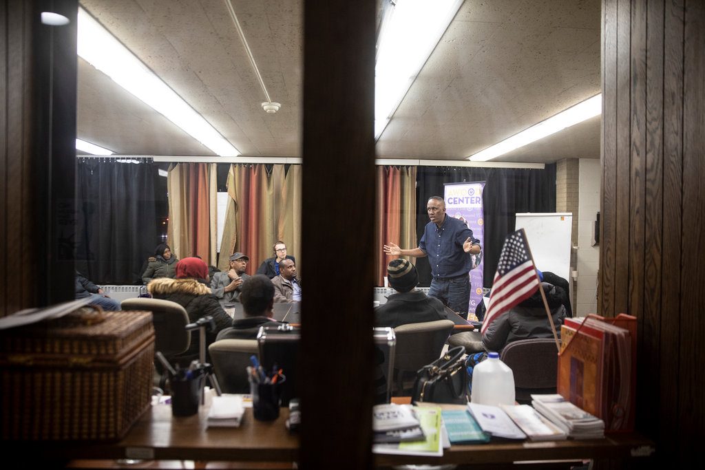 Somalian refugee workers of Amazon meeting