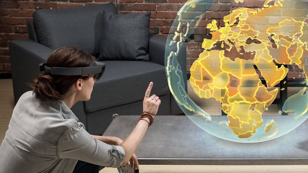 A participant interacting through the HoloLens