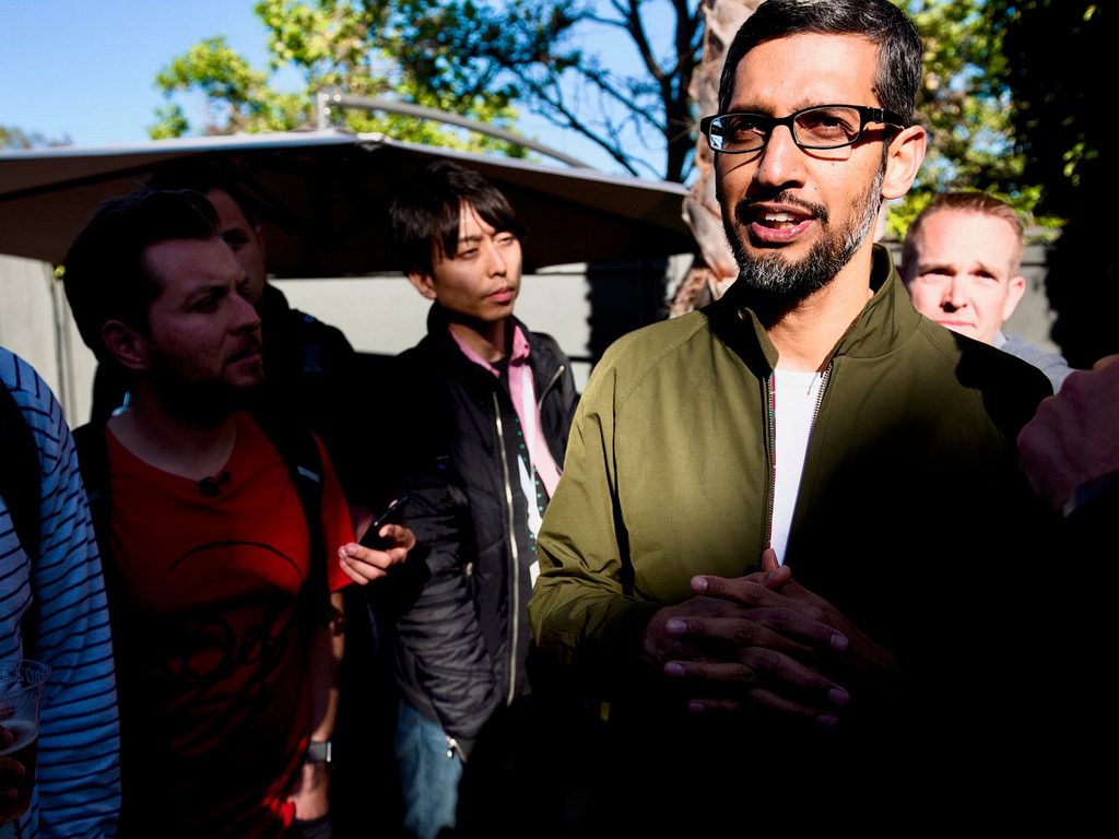 Sundar Pichai interacting with people