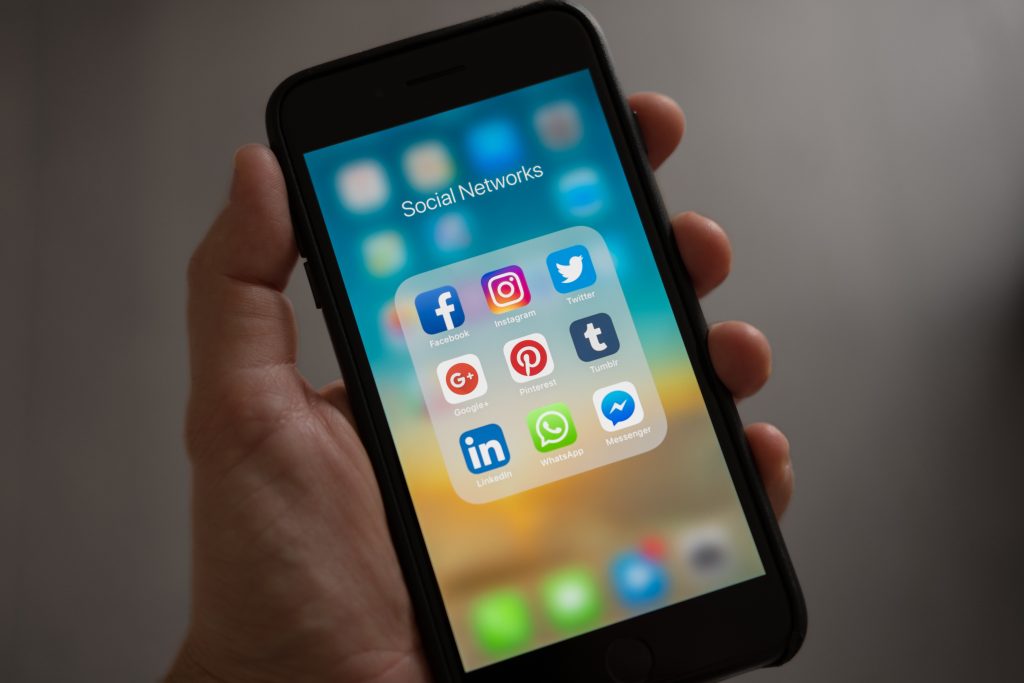 Mobile screen with Tumblr icon