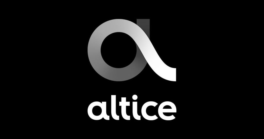 altice logo on black background