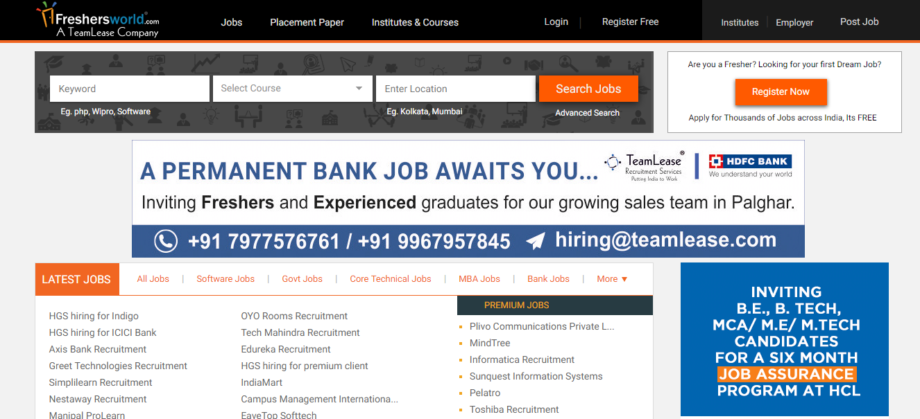 freshersworld- Freshers Jobs Online,Recruitment