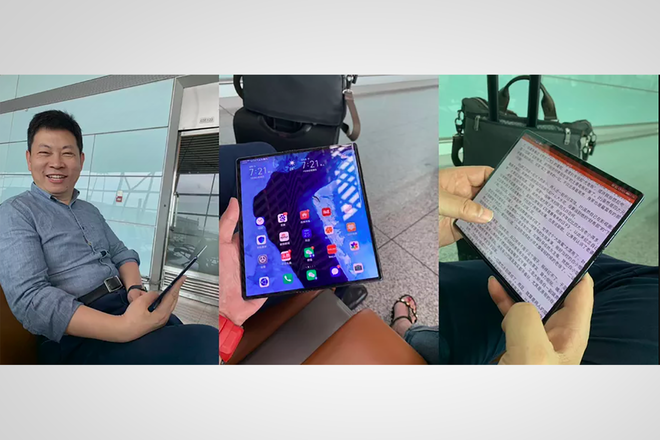 Huawei CEO holding Mate X foldable phone