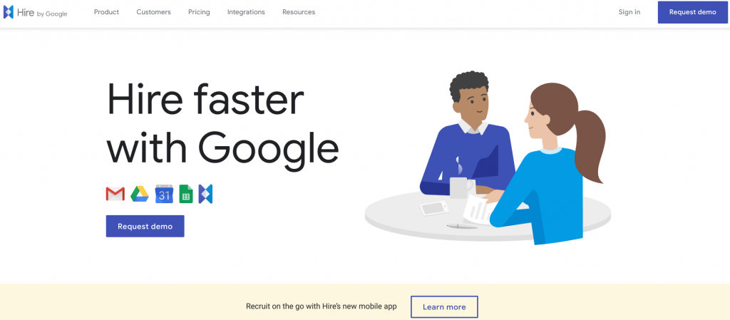 Google Hire screen shot