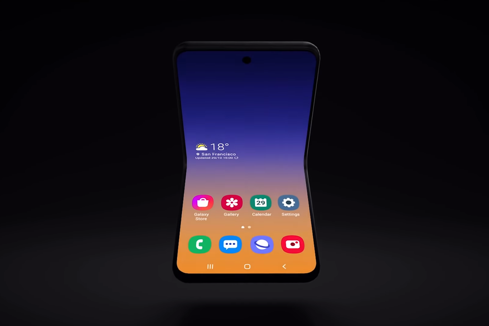 Samsung-horizontal-foldable-phone screen grab